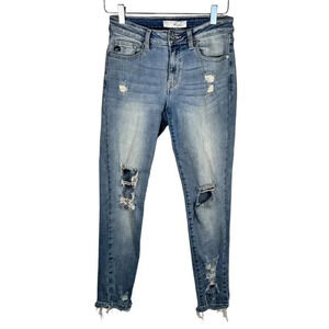 Kancan Los Angeles Size 5/26 Blue Skinny Distressed Denim Jeans Casual Streetwar